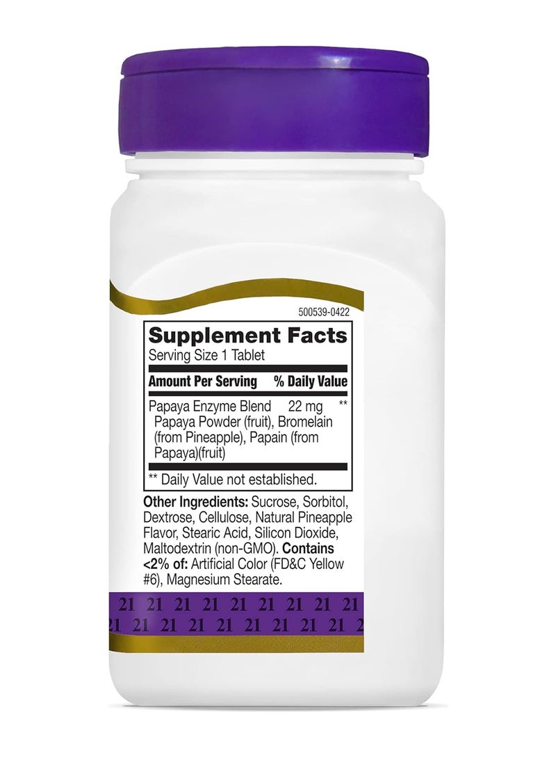21st Century Chewable Papaya Enzyme 100 Tablets - Image 2